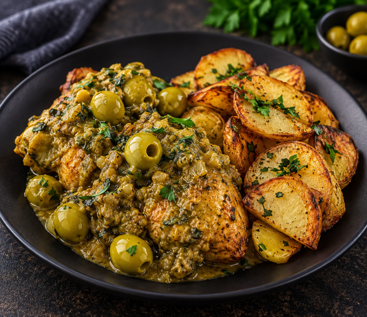 Poulet aux olives